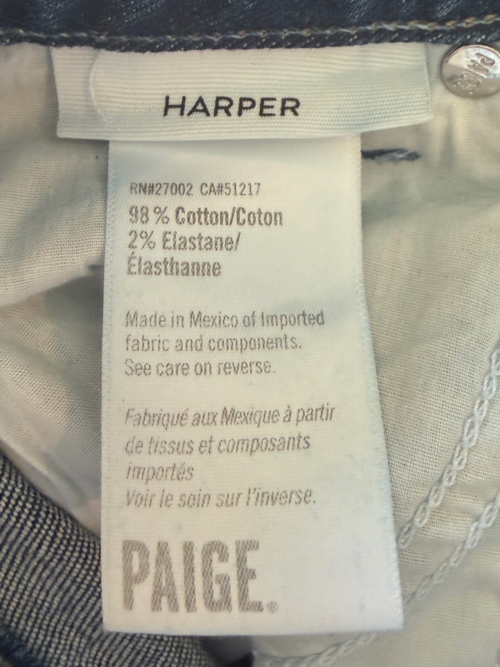Paige NWT Harper Wide-Leg Jeans Timbre Size 28 - Picture 9 of 10